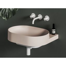 Ravak Yard umywalka 60,5x50 cm półokrągła ścienna alabaster pink XJX0G060000