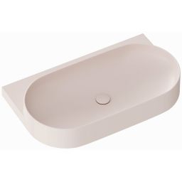 Ravak Yard umywalka 80,5x50 cm półokrągła ścienna alabaster pink XJX0G080000