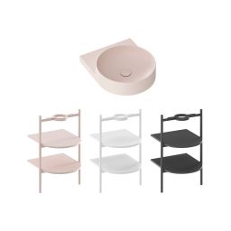 Ravak Yard umywalka 50x40,5 cm półokrągła ścienna alabaster pink XJX0G240000