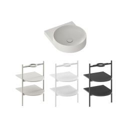 Ravak Yard umywalka 50x40,5 cm półokrągła ścienna smoke grey XJX0O040000