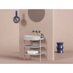 Ravak Yard umywalka 60,5x50 cm półokrągła ścienna smoke grey XJX0O060000