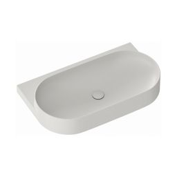 Ravak Yard umywalka 80,5x50 cm półokrągła ścienna smoke grey XJX0O080000