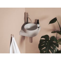 Ravak Yard umywalka 28x28 cm półokrągła ścienna smoke grey XJX0O228000