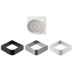 Ravak Yard umywalka 28x28 cm półokrągła ścienna smoke grey XJX0O228000