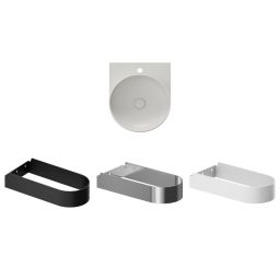 Ravak Yard umywalka 50x40,5 cm półokrągła ścienna smoke grey XJX0O240000