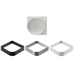 Ravak Yard umywalka 45x45 cm półokrągła ścienna smoke grey XJX0O245000