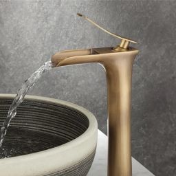 Rea Laguna bateria umywalkowa stojąca złoto szczotkowane REA-B8120