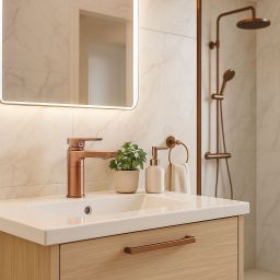 Rea Argus bateria umywalkowa stojąca miedź szczotkowana REA-B3005