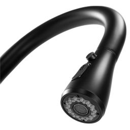 Rea Mild bateria kuchenna stojąca z wyciąganą wylewką czarna/różowe złoto REA-B4801