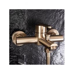 Rea Ontario bateria wannowo-prysznicowa ścienna złota REA-B5513