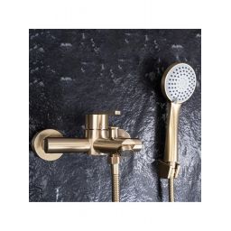 Rea Ontario bateria wannowo-prysznicowa ścienna złota REA-B5513
