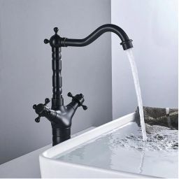 Rea Rustico bateria umywalkowa stojąca czarny przecierany REA-B5520