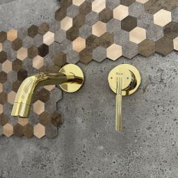 Rea Argon bateria umywalkowa podtynkowa kompletna złota REA-B7809