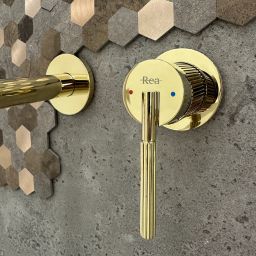 Rea Argon bateria umywalkowa podtynkowa kompletna złota REA-B7809