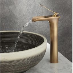 Rea Laguna bateria umywalkowa stojąca złoto szczotkowane REA-B8120