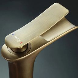 Rea Laguna bateria umywalkowa stojąca złoto szczotkowane REA-B8120