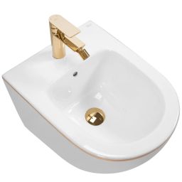 Rea Carlo Mini bidet wiszący biały/złoty REA-C6990