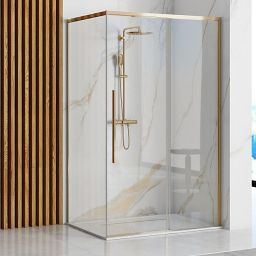 Rea Solar Gold kabina prysznicowa 100x80 cm prostokątna złoty aluminiowy/szkło przezroczyste REA-K4901