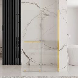 Rea Cortis Gold ścianka prysznicowa 100 cm Walk-In złoty/szkło przezroczyste REA-K8484