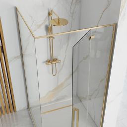 Rea Fargo kabina prysznicowa 120x90 cm prostokątna złoty połysk/szkło przezroczyste REA-K6614