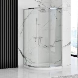 Rea Look Chrome kabina prysznicowa 80 cm półokrągła chrom/szkło przezroczyste REA-K7904