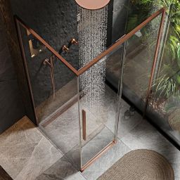 Rea Solar kabina prysznicowa 120x90 cm prostokątna miedź szczotkowana/szkło przezroczyste REA-K9514