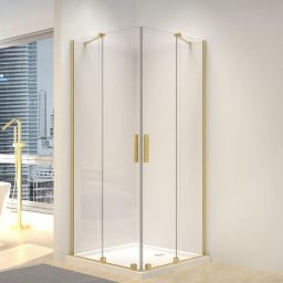Rea Montana kabina prysznicowa 100x80 cm prostokątna złoty mat/szkło przezroczyste REA-K6635