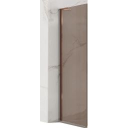 Rea Hugo ścianka prysznicowa 30 cm miedź szczotkowana/szkło brązowe REA-K6965