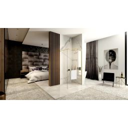 Rea Evo wieszak na ręcznik 120 cm z półką złoty szczotkowany REA-46000