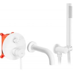 Rea Lungo zestaw wannowo-prysznicowy podtynkowy biały REA-B6440