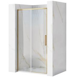Rea Rapid Slide drzwi prysznicowe 110 cm rozsuwane złoty szczotkowany/szkło przezroczyste REA-K4708