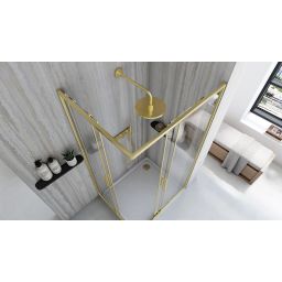 Rea City kabina prysznicowa 77,5x97,5 cm prostokątna złoty szczotkowany/szkło przezroczyste REA-K6449