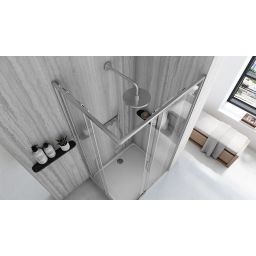 Rea City kabina prysznicowa 77,5x97,5 cm prostokątna srebrny szczotkowany/szkło przezroczyste