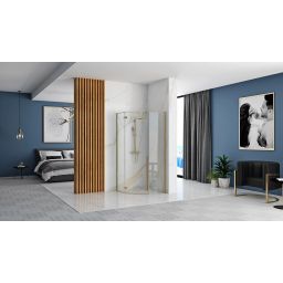 Rea Diamond kabina prysznicowa 90,5x90,5 cm złoty szczotkowany/szkło przezroczyste REA-K6506