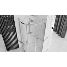 Rea Look Chrome kabina prysznicowa 80 cm półokrągła chrom/szkło przezroczyste REA-K7904