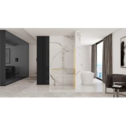 Rea Cortis Gold ścianka prysznicowa 120 cm Walk-In złoty/szkło przezroczyste REA-K8485