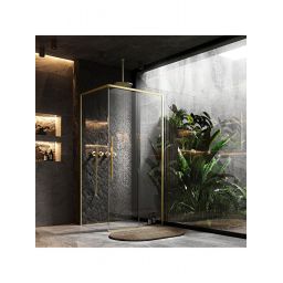 Rea Solar Brush Gold kabina prysznicowa 100x80 cm prostokątna złoty szczotkowany/szkło przezroczyste REA-K9509