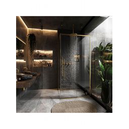 Rea Solar Brush Gold kabina prysznicowa 120x90 cm prostokątna złoty szczotkowany/szkło przezroczyste REA-K9511