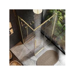 Rea Solar Brush Gold kabina prysznicowa 120x90 cm prostokątna złoty szczotkowany/szkło przezroczyste REA-K9511