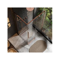 Rea Solar Brush Copper kabina prysznicowa 90x90 cm kwadratowa miedź szczotkowana/szkło przezroczyste REA-K9512