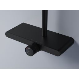 Rea Bari zestaw prysznicowy ścienny z deszczownicą czarny mat REA-P0891