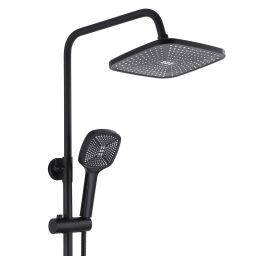 Rea Argus zestaw wannowo-prysznicowy ścienny z deszczownicą czarny REA-P2389