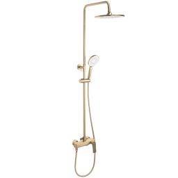 Rea Avalon zestaw wannowo-prysznicowy ścienny z deszczownicą złoty szczotkowany REA-P2400