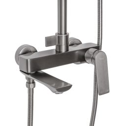 Rea Avalon zestaw wannowo-prysznicowy ścienny z deszczownicą tytan REA-P2401