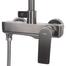 Rea Avalon zestaw wannowo-prysznicowy ścienny z deszczownicą tytan REA-P2401