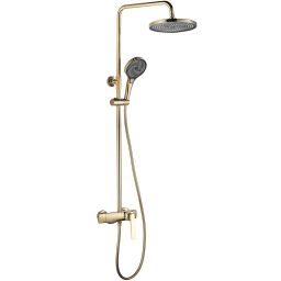 Rea Rebel zestaw prysznicowy ścienny z deszczownicą złoty REA-P2413
