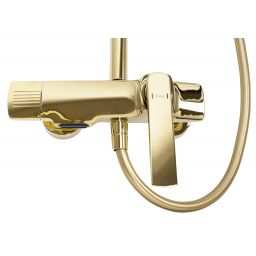 Rea Rebel zestaw prysznicowy ścienny z deszczownicą złoty REA-P2413