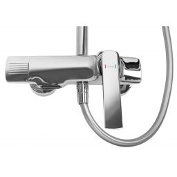 Rea Rebel zestaw prysznicowy ścienny z deszczownicą chrom REA-P2415