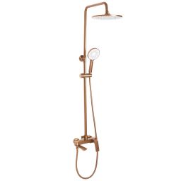 Rea Avalon zestaw wannowo-prysznicowy ścienny z deszczownicą miedź szczotkowana REA-P2418