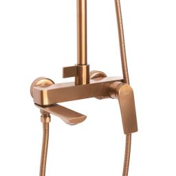 Rea Avalon zestaw wannowo-prysznicowy ścienny z deszczownicą miedź szczotkowana REA-P2418